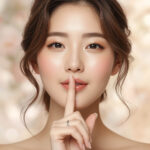 Woman revealing the top secrets to Korean skincare with flawless, radiant skin and a soft, natural glow.