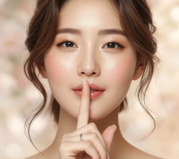 Woman revealing the top secrets to Korean skincare with flawless, radiant skin and a soft, natural glow.